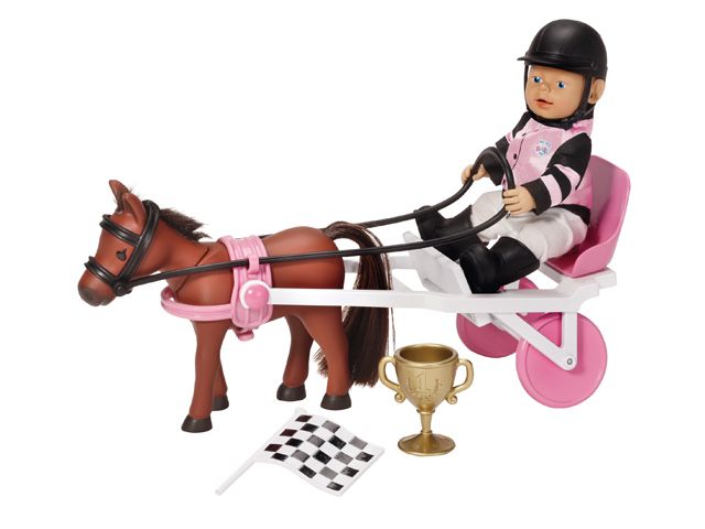 Een effectief voormalig kreupel Baby Born Mini Paarden racing set - Buitenspeelgoed Winkel