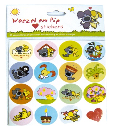 Adverteerder Expertise salade Woezel en Pip Stickers: 48 stuks - Buitenspeelgoed Winkel